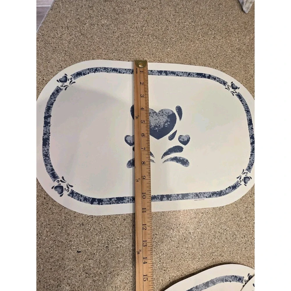 12 Corelle Coordinates Blue Hearts Decofoam Reversible Placemats Made in USA💙